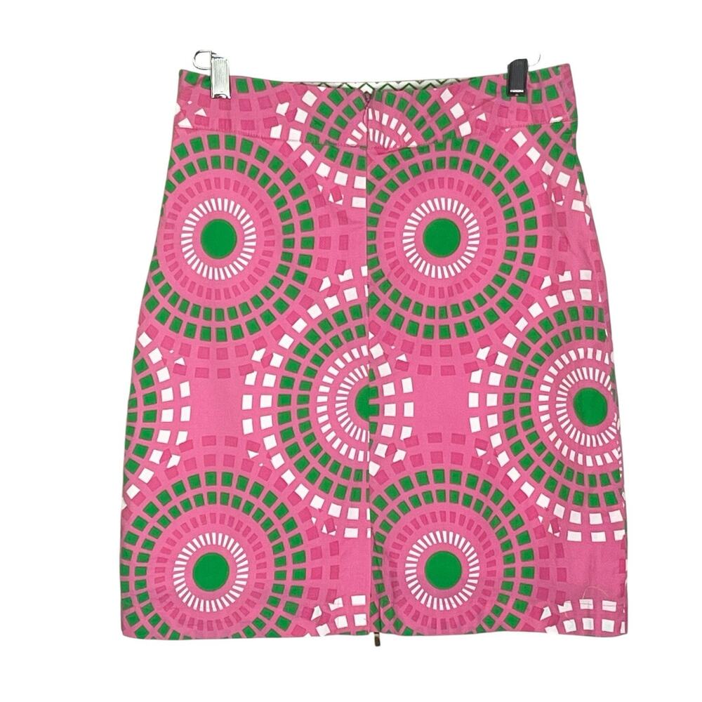 Dizzy Lizzie Skirt Women's 4 Lined Cotton Stretch Circles Geometric Pink Preppy - Picture 3 of 9